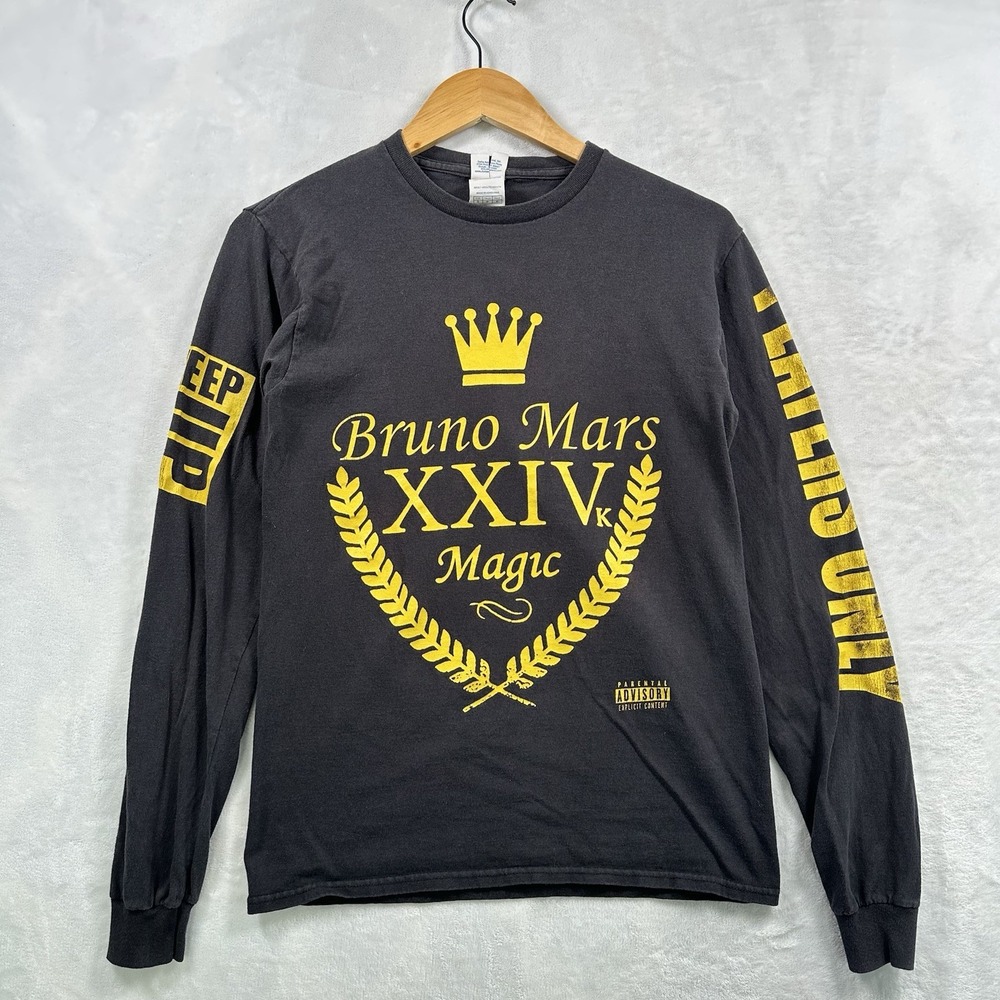 Bruno Mars 24K Magic Tour Shirt Size S Men's 2018 Black Graphic Tee World Tour